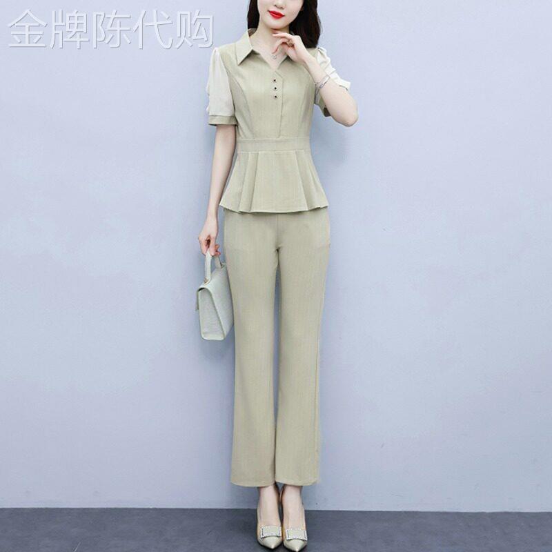 潮牌气质名媛职业套装女士2026年夏季新款高级感洋气阔腿裤两件套