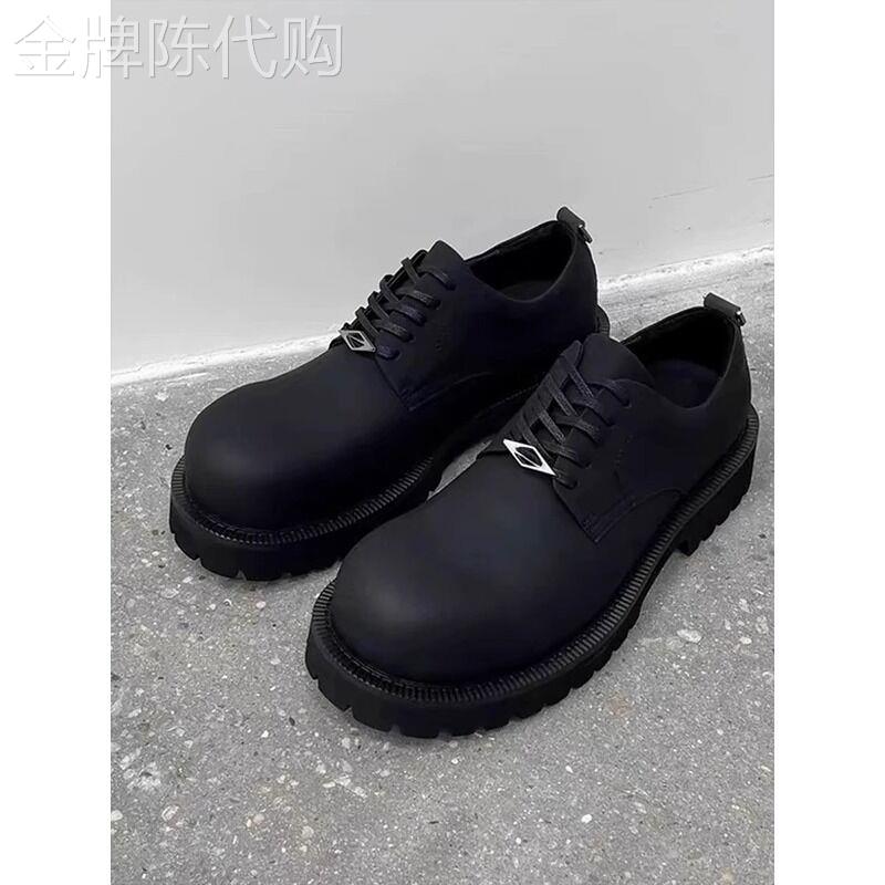 【高品质】德比鞋男高级感英伦厚底圆头米奇皮鞋复古哑光大头鞋潮