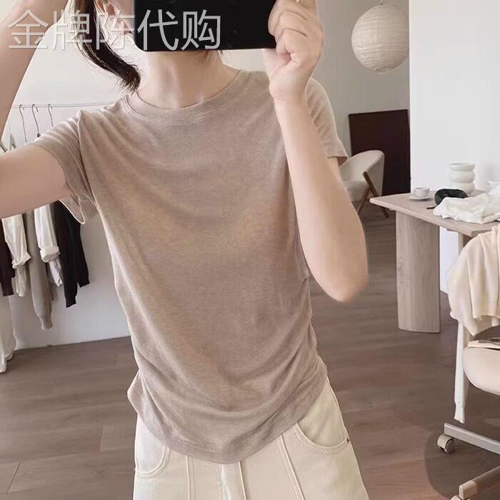 潮牌韩版时尚宽松短袖t恤女夏季2026年新款百搭显瘦收腰短款上衣
