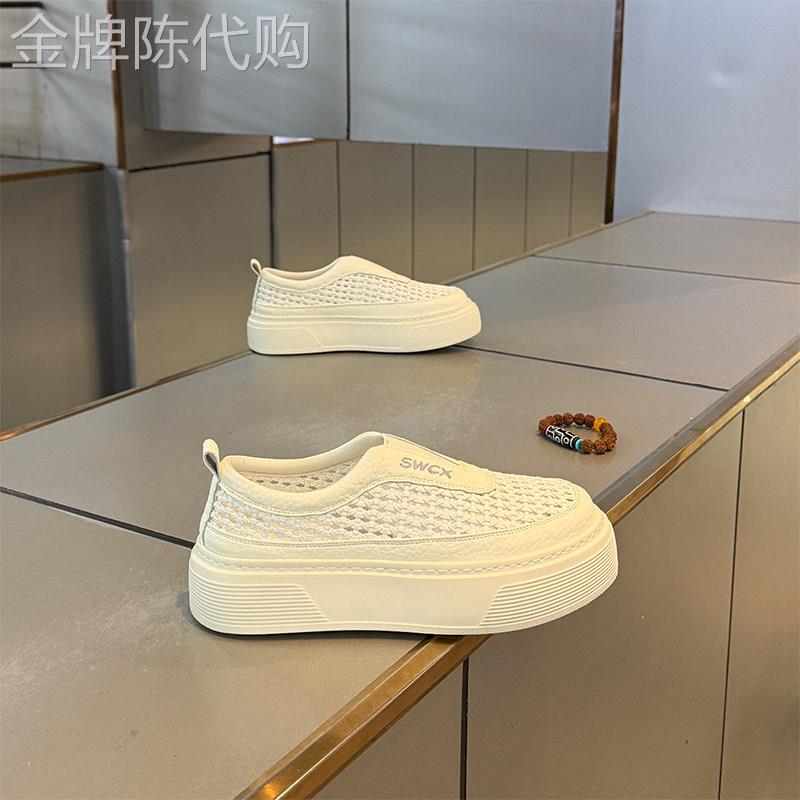鞋子男鞋夏季网眼透气2026新款休闲运动鞋男士小白鞋厚底增高板鞋