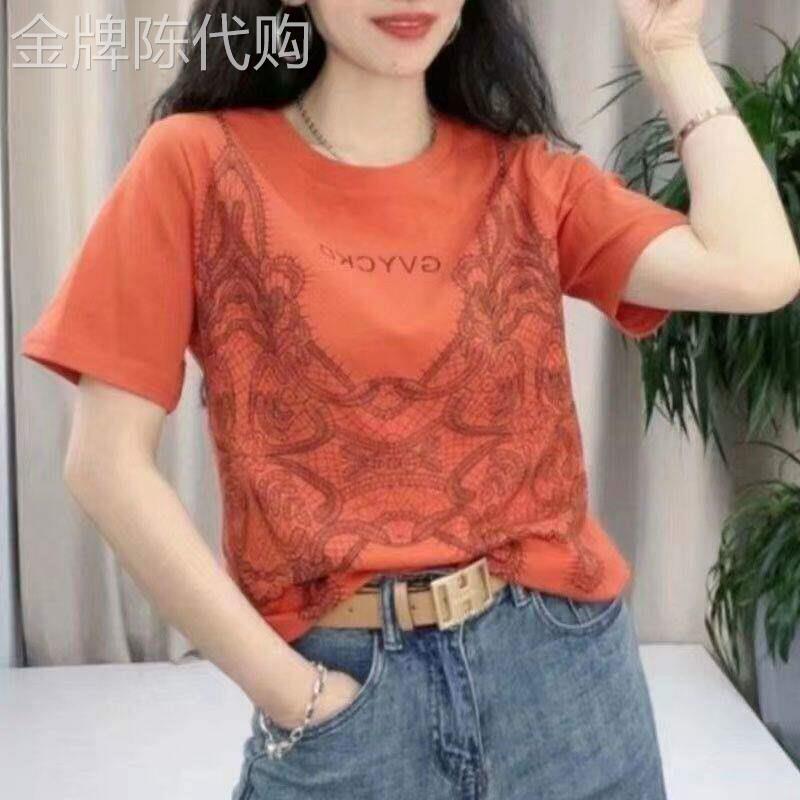 夏季短袖T恤女2026新款时尚百搭气质减龄宽松显瘦圆领半袖上衣服
