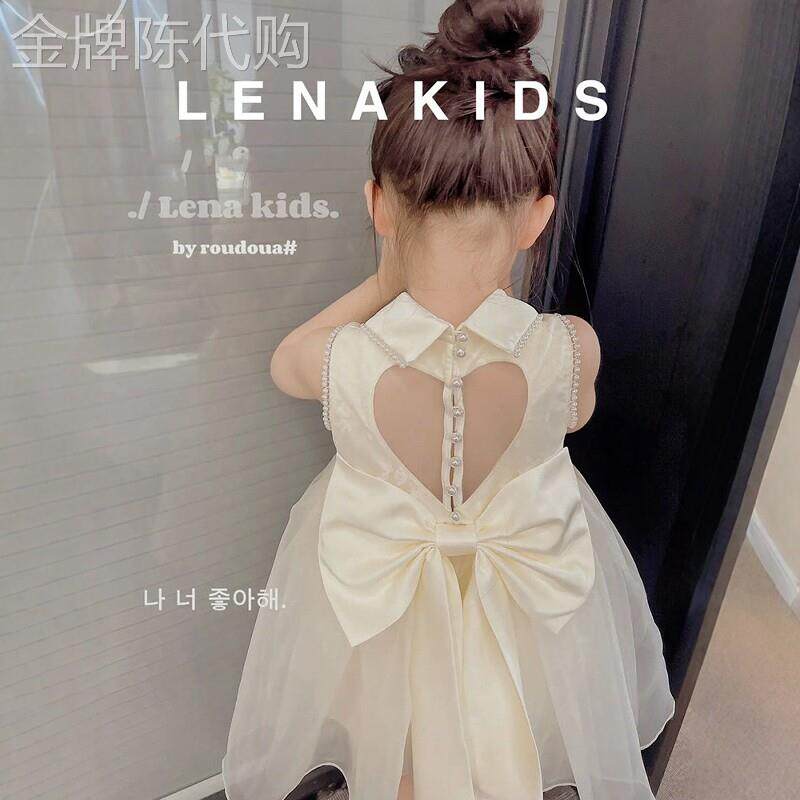 Next Alice女童蝴蝶结洋装夏季2026新款儿童爱心镂空礼服公主裙