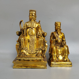 大号吕洞宾铜像摆件铜纯阳真人吕祖八仙坐像风水工艺品家居供奉