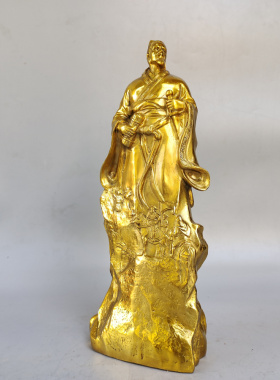 黄铜中式书房孙子兵圣铜像摆件