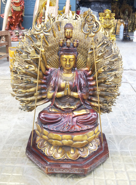 千手观音菩萨摆件铜佛像大号