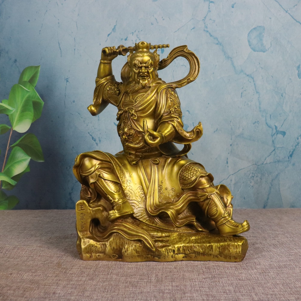 王灵官王天君铜像坐像摆件大号