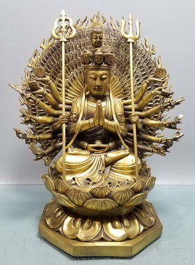 铜千手观音日月佛准提佛母菩萨像