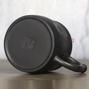 石黄宜兴紫砂杯中式盖杯泡茶v杯男士高档女士款水杯陶瓷杯子办公