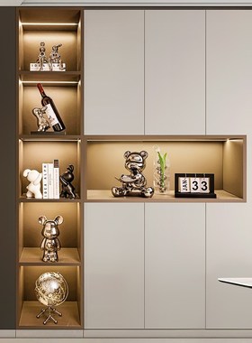 轻奢高档餐边柜摆m件酒柜装饰品客厅电视柜家居高级感工艺品