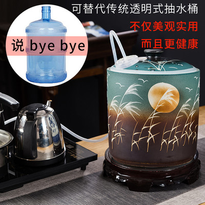 家用储水桶矿泉水5L纯r净饮坛水机空桶自动上水陶瓷茶具小号带龙
