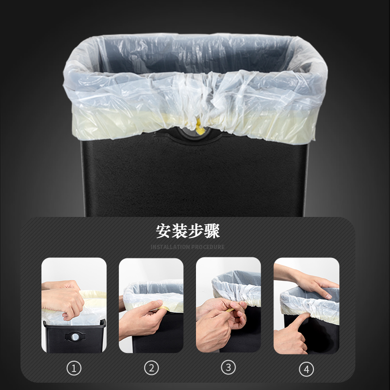 不锈钢垃圾桶家用客厅高档轻奢创意无盖I方形大号圾厨房厕所卫生