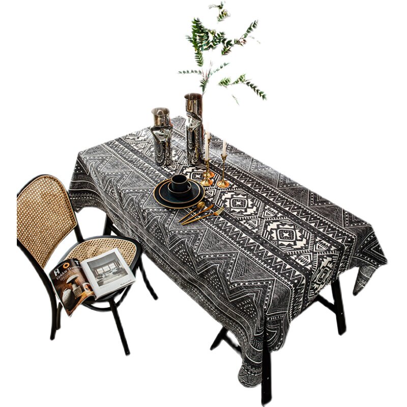 小葵家 摩洛哥轻奢民宿棉麻桌A布书桌长方形复古餐桌布茶几垫台布