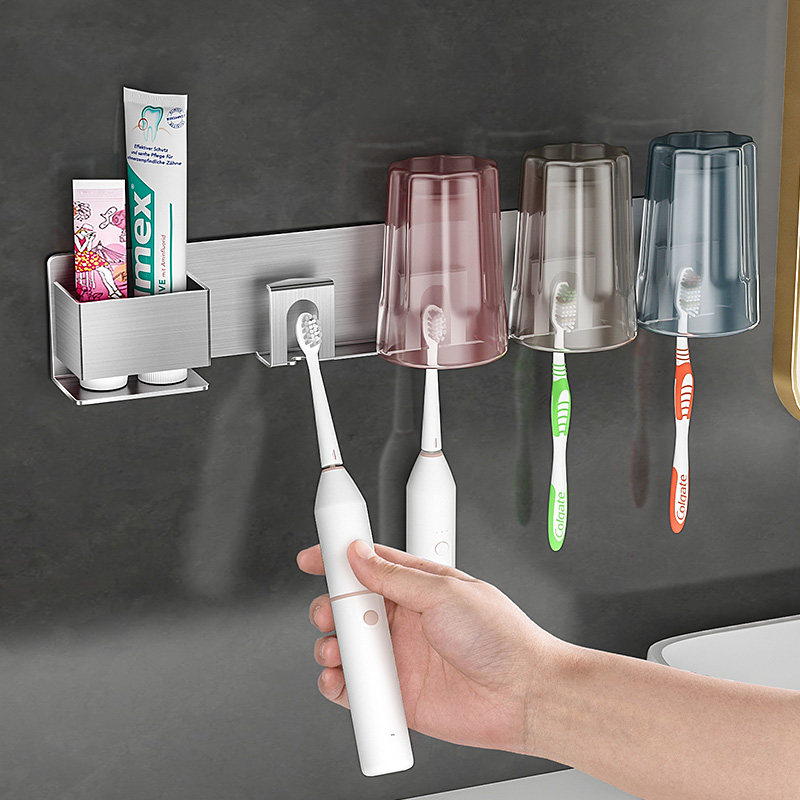 不锈钢牙刷架置物架n免打孔壁挂式化妆室电动牙刷牙膏漱口杯挂架,家庭/个人清洁工具,牙刷架/牙具座,淘宝优惠券,粉丝福利购,淘宝优惠卷
