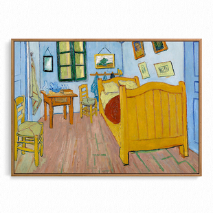 阿尔勒的卧室和咖啡馆 梵高大叔的暖心画 印象派大师 旁白装饰画