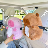 卡皮巴拉水豚车载纸巾盒汽车多功能挂式 饰用品 扶手箱抽纸盒车内装