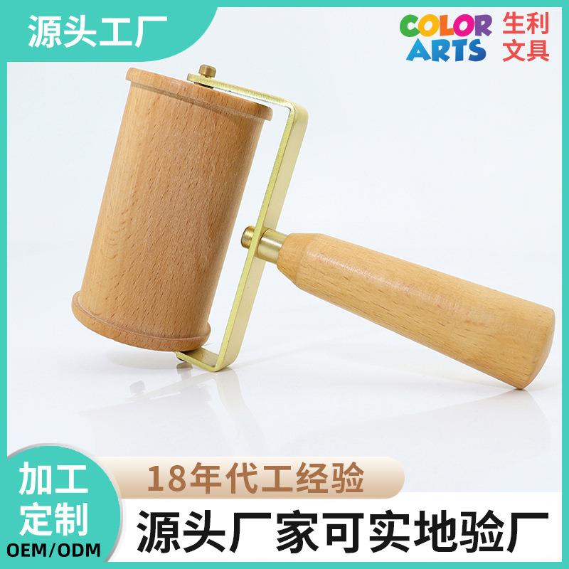 2023木制滚轮印章景区打卡印章印泥印台木头印章文创手帐