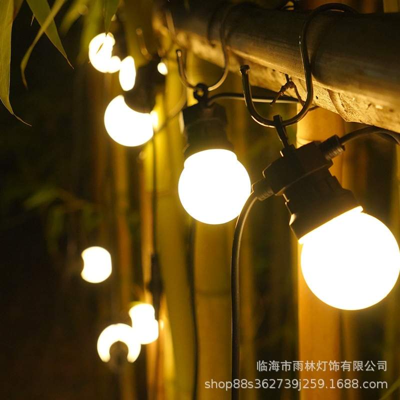 LED太阳能G50球泡灯串户外露营灯串庭院花园圣诞节婚礼灯泡装饰灯
