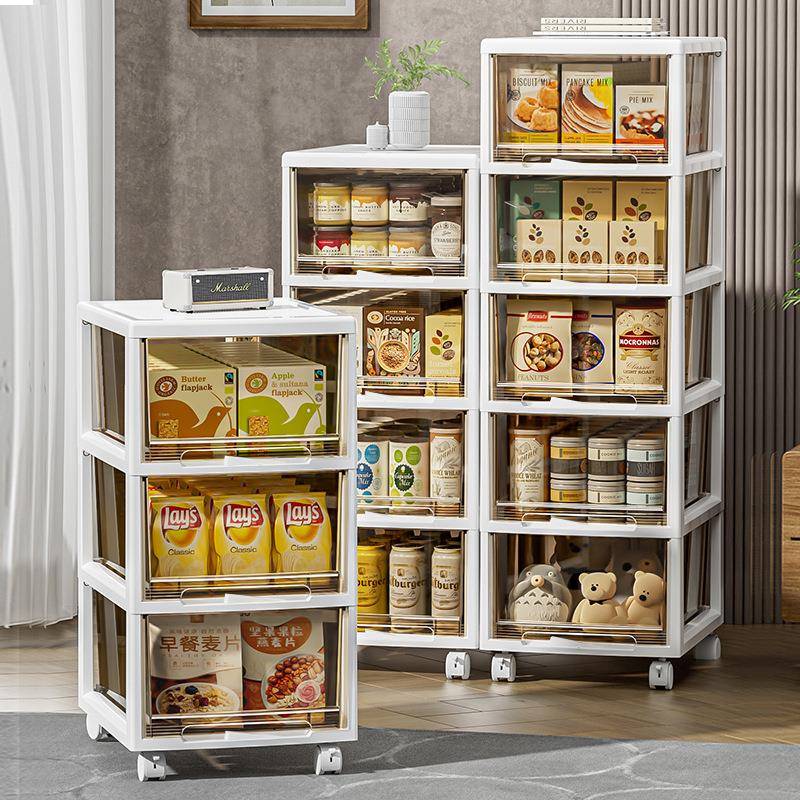 收纳柜抽屉式办公室A4文件储物柜家用桌面双层收纳架可移动置物柜