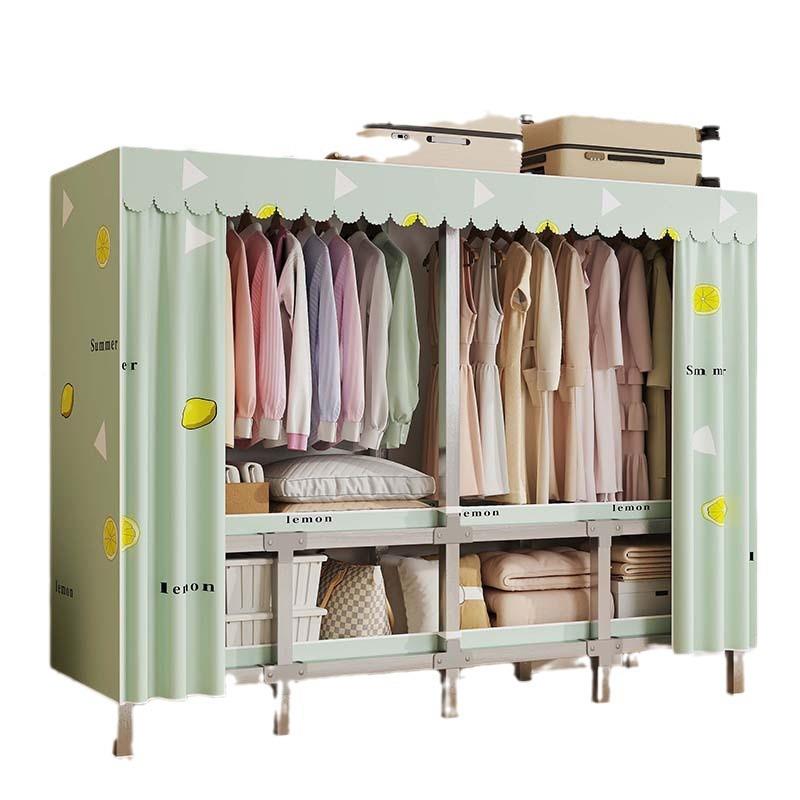 Rd6R免t安装QsScyfRh简易衣子柜出租房可折叠布衣柜柜全钢加粗加