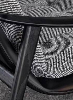 意式用单人沙发现代简约FyWMCnn实扶手椅客卧室厅阳木台家休闲躺