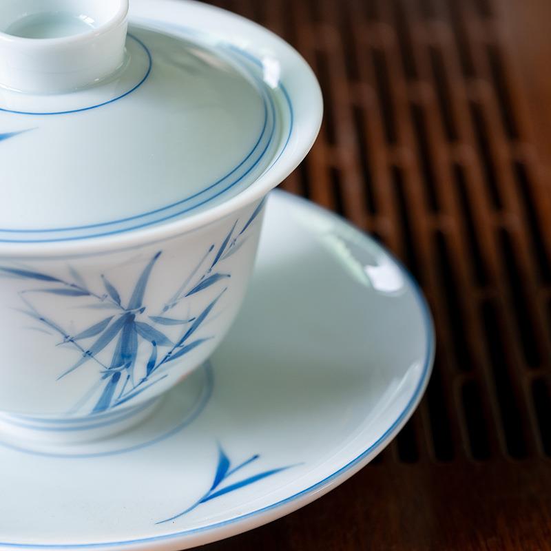 陶瓷青花釉功下茶彩手绘子