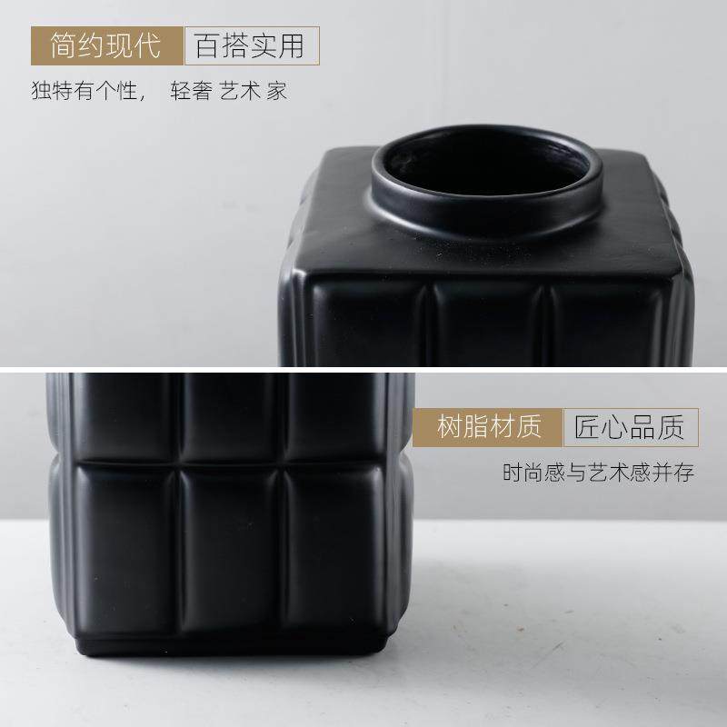 意式极简创意几何方块瓷客干花瓶样MLE房厅餐边柜家装居饰工艺品