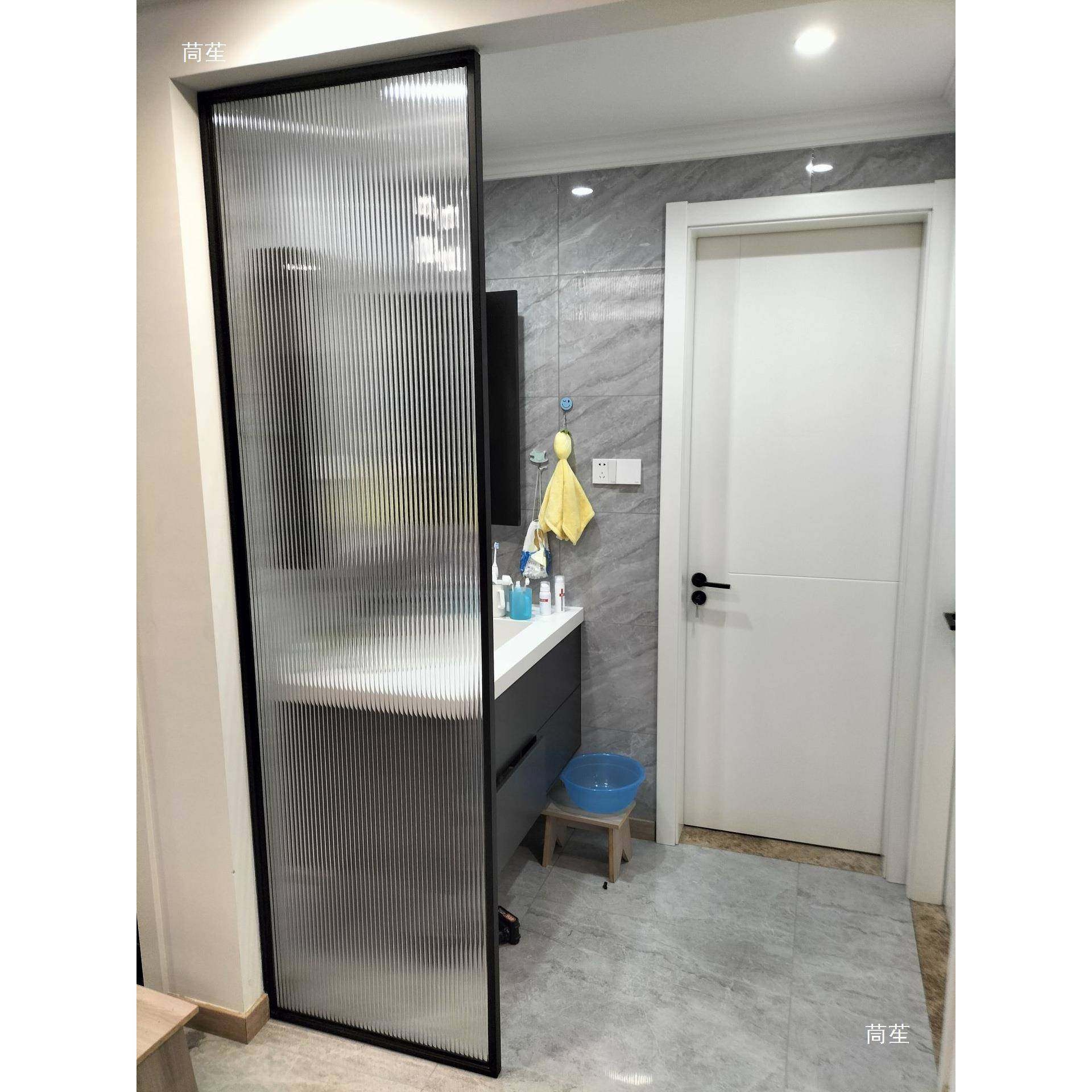 艺玻璃半墙隔断客不厅铁卫生间钢干湿分离铝合金洗漱锈台屏风MXA