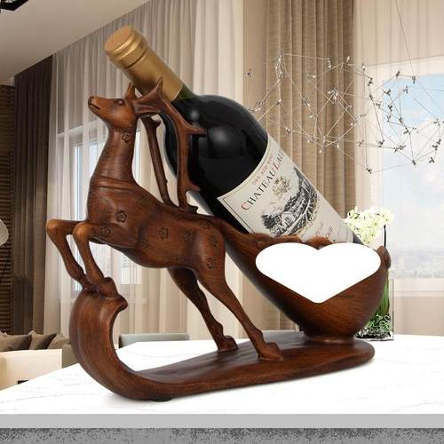 厅红酒架摆件酒装柜饰LBW品现客电代视柜摆设梅花鹿