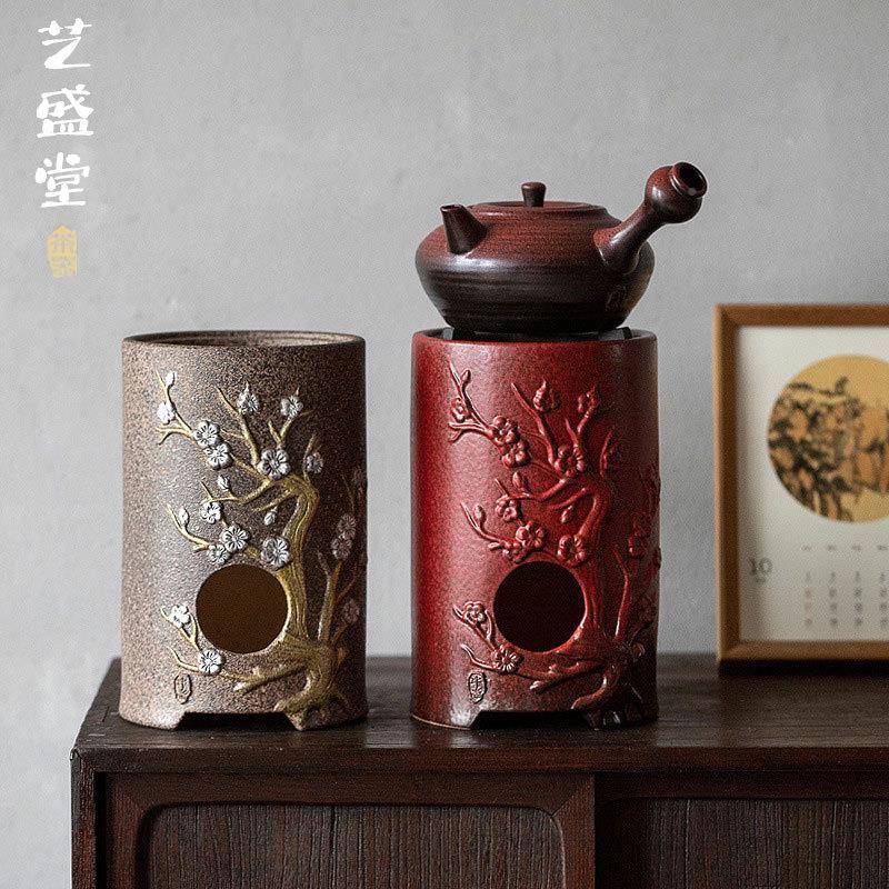 艺盛中式复无品牌/古粗炭陶梅花堂炭炉小型家用围炉煮茶壶酒精灯