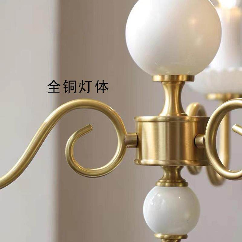 法式奢全铜烛吊灯中古蜡复古宫廷奶油陶客SNH轻厅瓷餐厅书房卧室