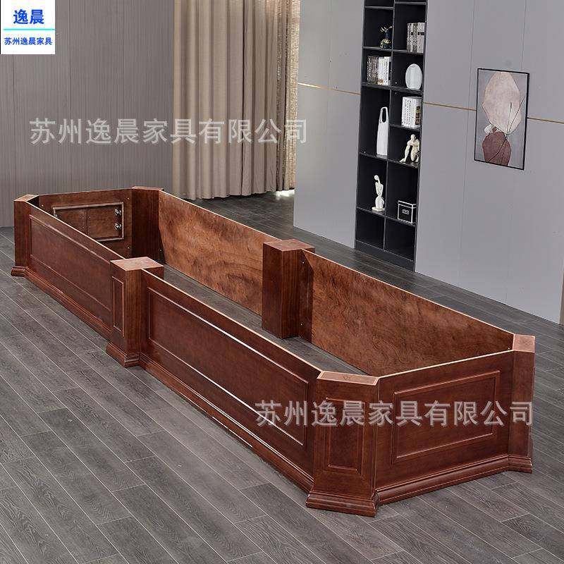 约会议桌油漆圆条形桌简现代实木PID皮办公桌子大型椭形谈桌洽椅