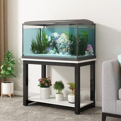 鱼层缸置物架家用落支地多层搁板铁艺架双PDD10205底搁板工业桌风