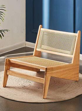 中古躺风家具昌迪加尔带鼠椅藤编椅沙发座红躺椅网极LWG椅简风懒