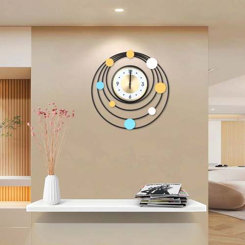 现代简约客厅家圆形钟表时尚英艺术挂表轻奢装饰时用钟静音石WNA