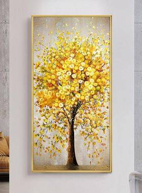 财树手绘画油现G67227代式轻奢高档走廊过道挂画美客厅入户玄关装