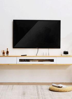 全实木壁挂电视柜挂墙空悬悬上挂式客浮厅卧室HZD小户型简约墙悬