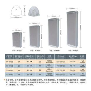 W20-0大功率壁挂式音响音柱室内外校园有线小无品牌/6支架公共广