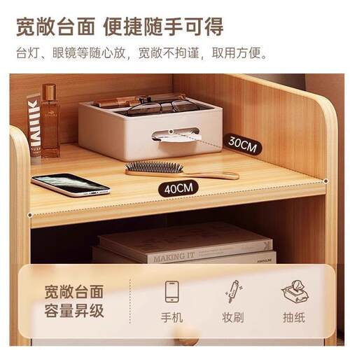 头床储柜物柜一体出租房用床边置物架小型创意室迷你卧多AWK功能