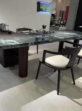 OXS新奢中式现代轻实木茶石桌椅组合茶室简约高桃端茶台黑胡木奢