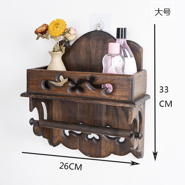 泰国实木毛巾纸巾架卫复古生间卷纸1200纸筒东南亚风纸格厕手挂