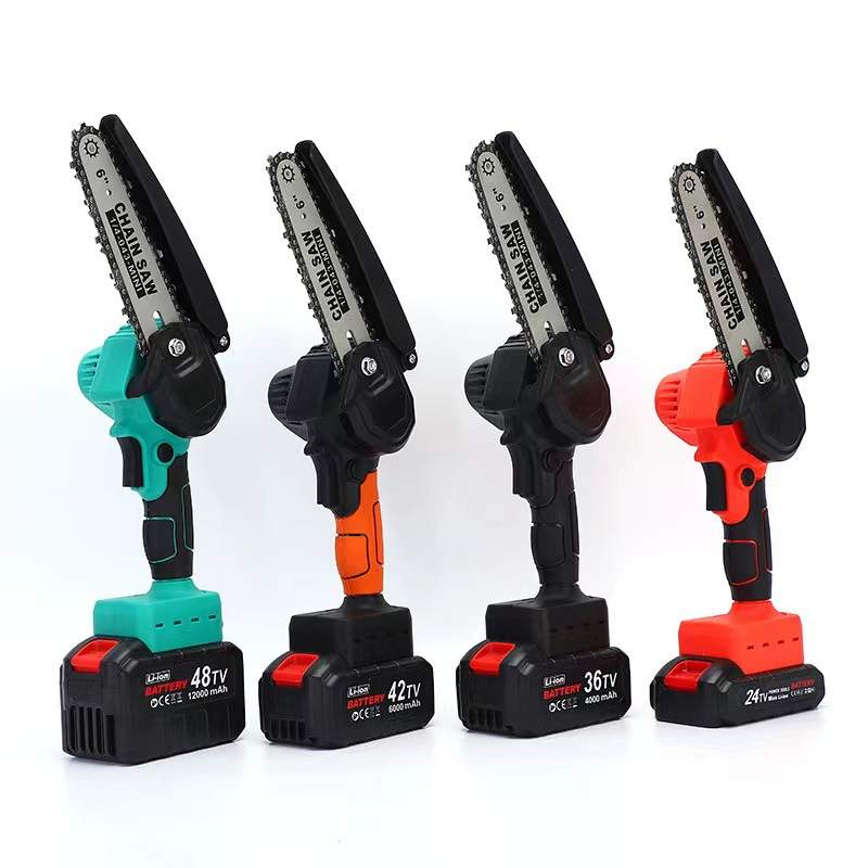 迷你、充电式锂电单手电锯家用小型手持锯电动链锯柴户外砍树伐锯