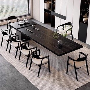 2025新款侘寂风实木茶桌椅组合现代简约轻奢高级感家用茶台办公室