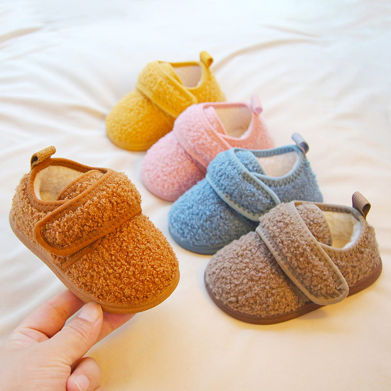 冬季儿童棉拖鞋包跟宝宝学步鞋防滑保暖男女童家居室内鞋不掉跟