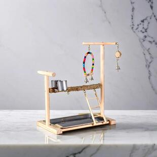 鹦鹉站杆玄风桌面落地磨爪站台花椒木树枝秋千站架鹦鹉玩具用品