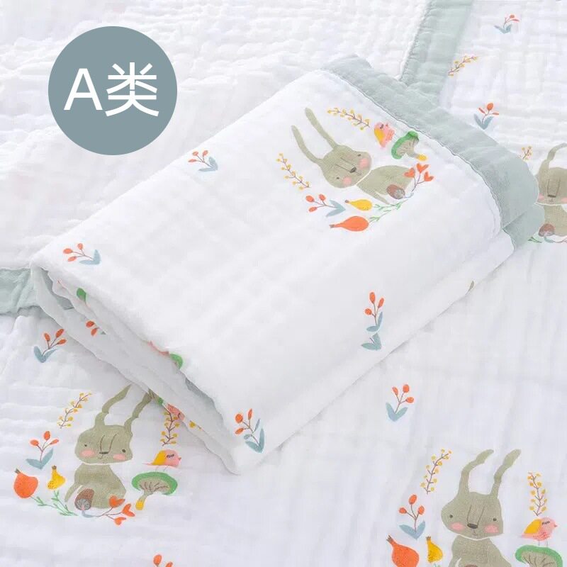 婴儿纱布浴巾A类纯棉6层新生儿