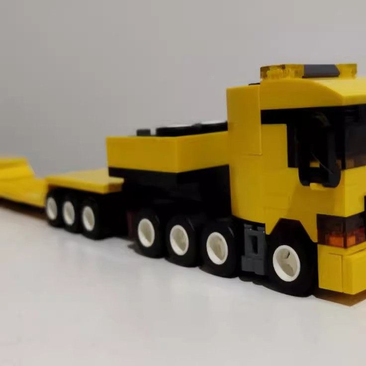 MOC-37090重型平板运输卡车积木