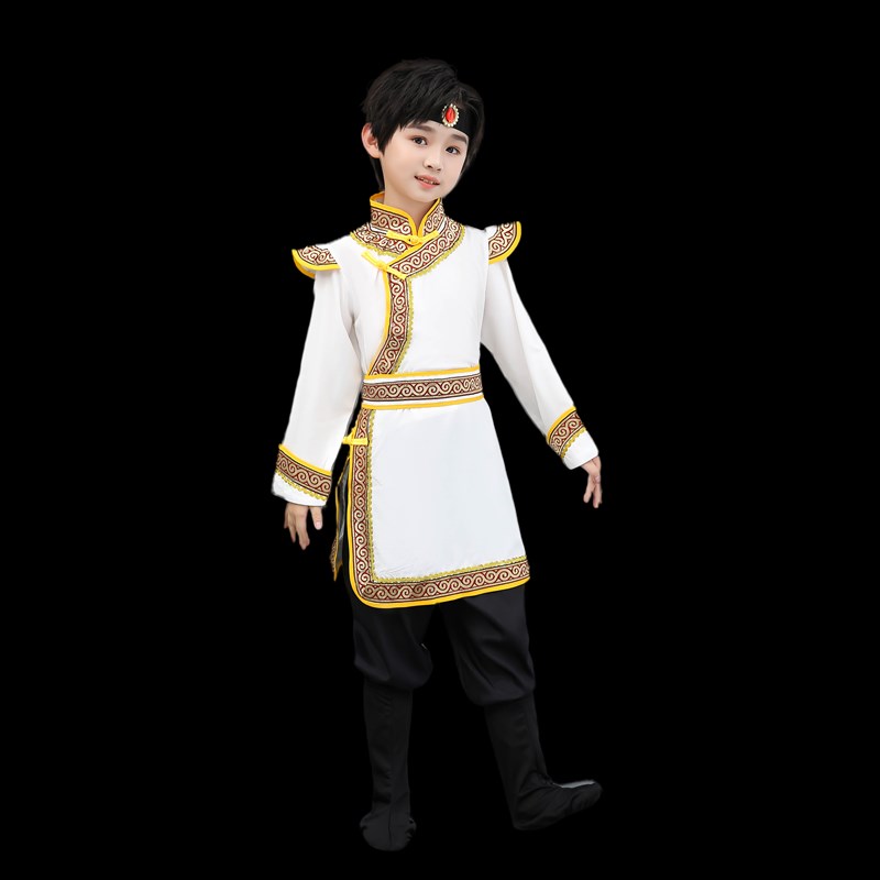 新款儿童56个演出服幼儿少数民族塔塔尔族男舞蹈服表演服装