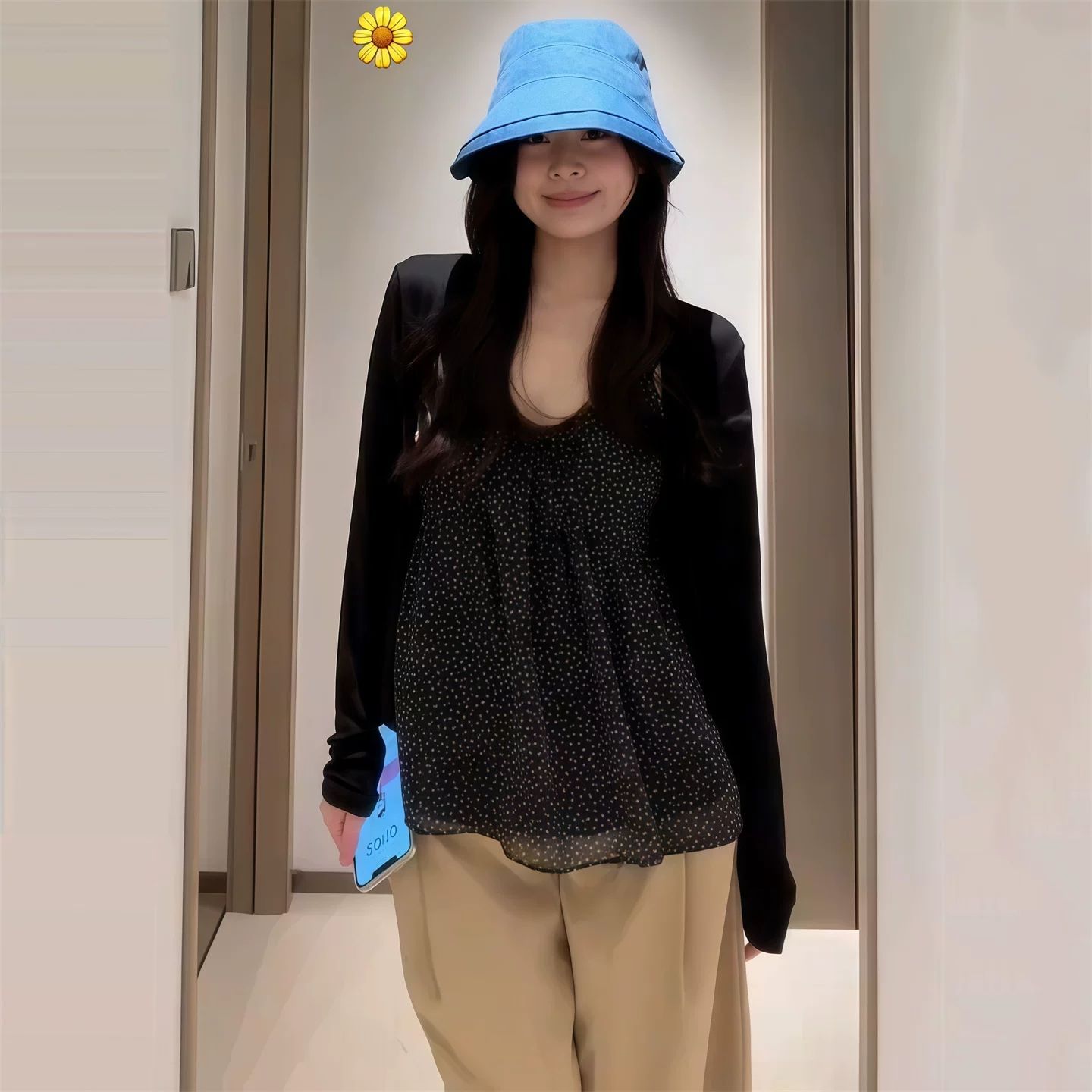 大码胖MM黑色波点吊带背