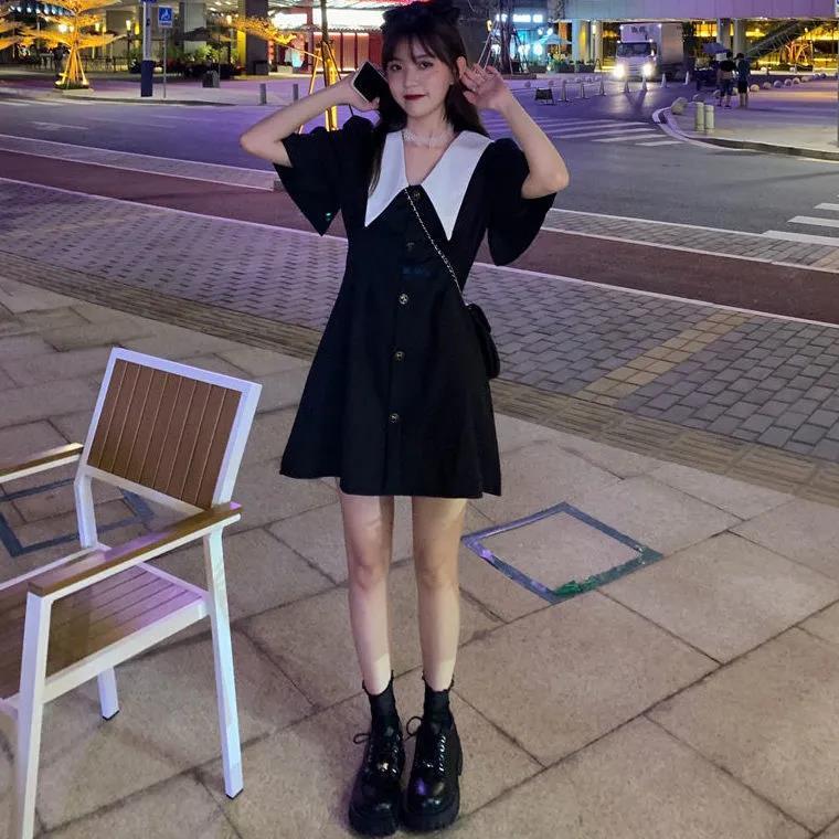 大码女装胖mm夏季黑色娃