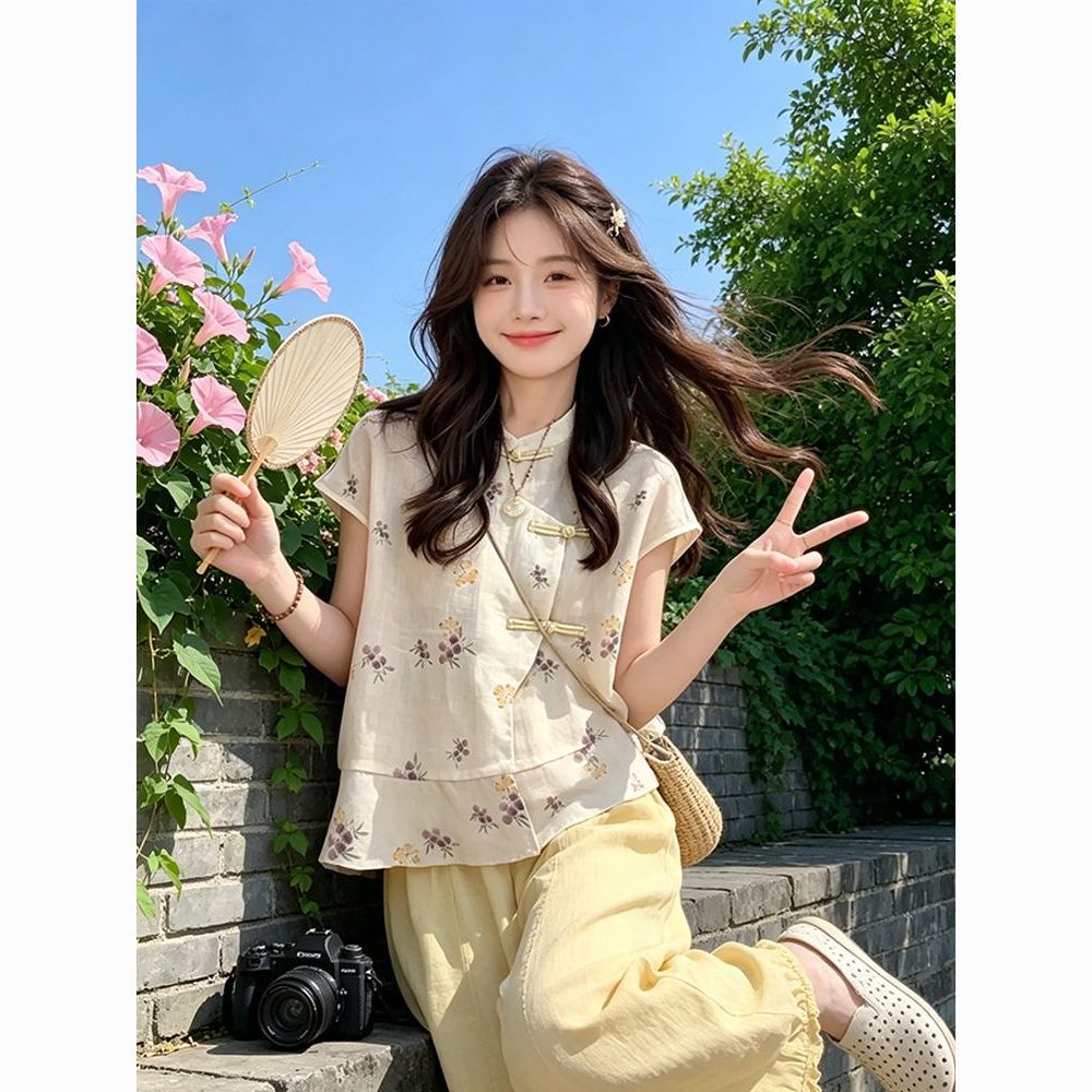 2026年清新禅意两件套女